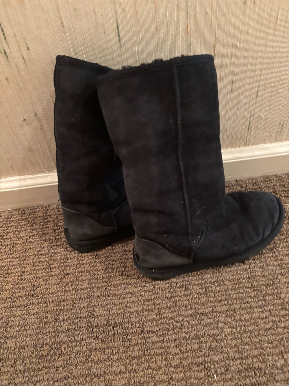 UGG Black Suede Mid-Calf Winter Boots